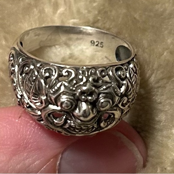 Bali Legacy Sterling Silver Barong Ring 4.20 Grams size 7 - Picture 5 of 7